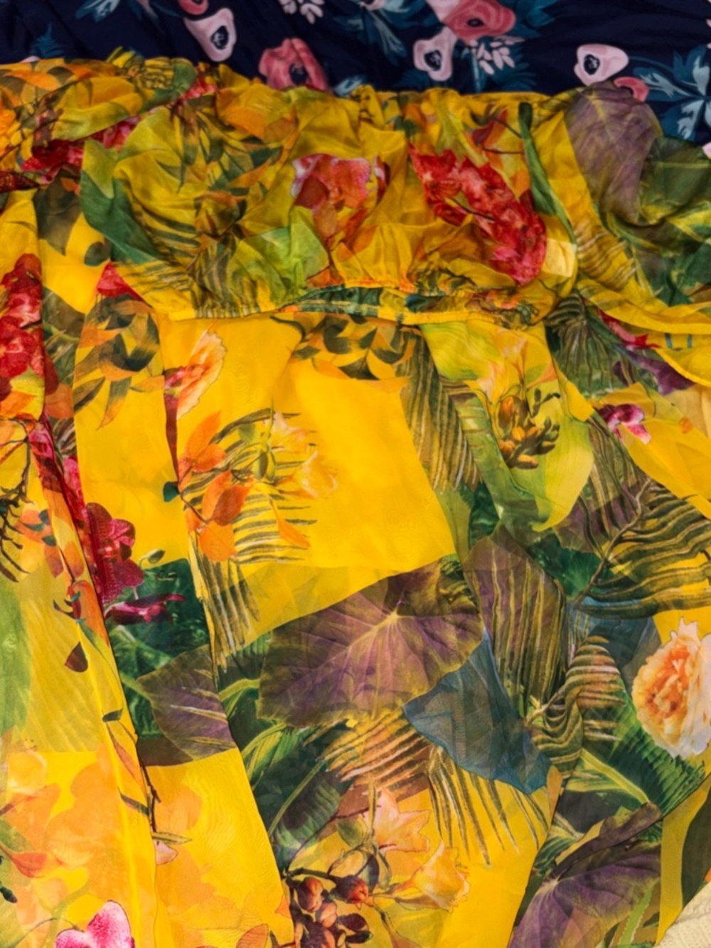 Tropical two piece set multi colored yellow set